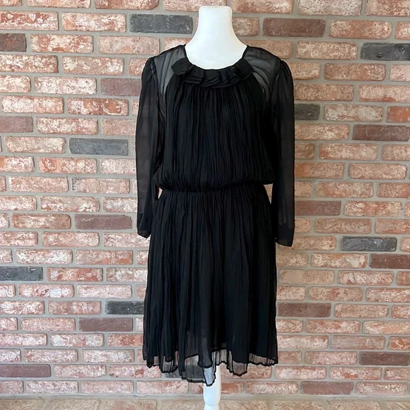 french connection black pleated dress French Connection Black Pleated Dress